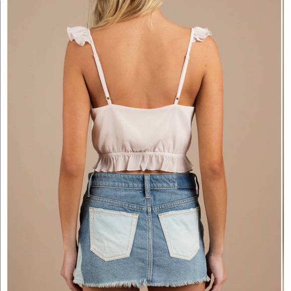 FREE PEOPLE Patch Contrast Denim Short Mini Skirt - Picture 10 of 15